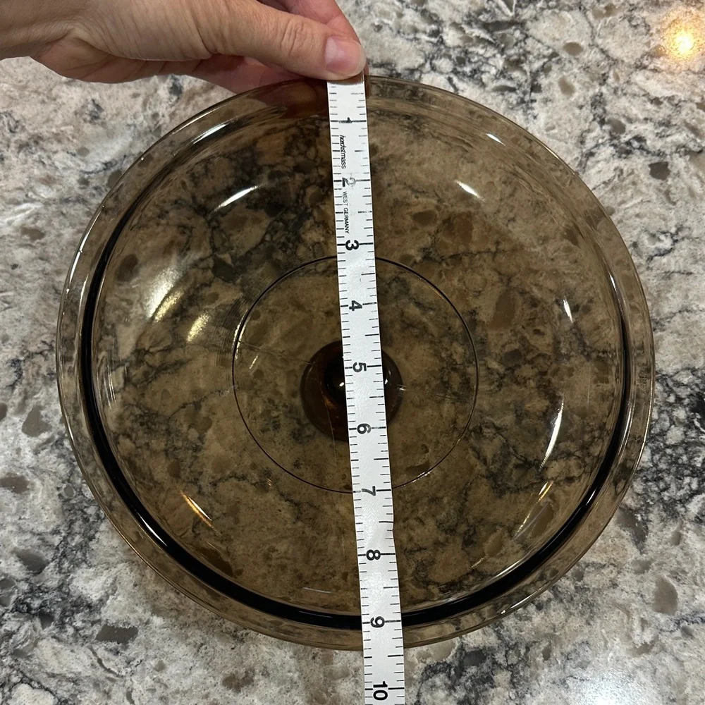 Vintage Amber Pyrex Replacement V 33 Round Brown Glass Lid 9.5”